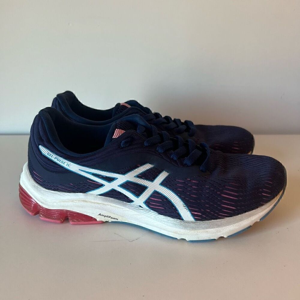 Asics Gel Pulse 11 Navy Blue Running Shoes Sneakers AmpliFoam Womens Size 10